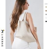 ราคา LIKEBAG กระเป๋าแฟชั่นสตรีกระเป๋าถือกระเป๋าถือกระเป๋าสะพายไหล่หนัง PU ความจุขนาดใหญ่กระเป๋าทอขนาดใหญ่ (19604826530)