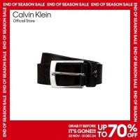 ราคา CALVIN KLEIN เข็มขัดผู้ชายหนังแท้ Square Buckle รุ่น ZM01995 BAX สีดำ (23059517390)