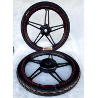 ราคา ล้อแม๊กMio Fino ขอบ1 40 17 ดำขอบแดงพร้อมยางนอกในหน้าหลัง (3427526170)