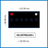 ราคา แบตเตอรี่รถยนต์ GS รุ่น EXTRA150L R HB 90Ah พร้อมใช้ เติมน้ำน้อย สำหรับรถปิคอัพ SUV 2500 3000cc (3543484508)
