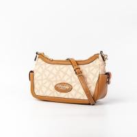 ราคา Playboyกระเป๋าสะพายข้างผู้หญิง รุ่น ST B233PB526 ดีไซน์ซิปบนลายวงกลมเงาโลโก้ มี 2 สี สีน้ำตาลและสีขาว (19552692393)