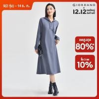 ราคา GIORDANO Women Dresses Half Zip Placket Sweat Dresses Solid Color Relaxed Simple Basic Fashion Casual Hooded Dresses 13464763 (22726099610)