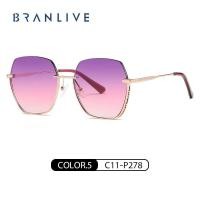 ราคา BRANLIVE DC แว่นกันแดด Gradient Half Rim ยอดนิยม aviator sunglasses (21922558179)