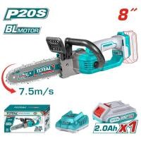 ราคา Total เลื่อยโซ่ ไร้สาย บาร์ 8 นิ้ว 20 โวลท์ มอเตอร์ไร้แปรงถ่าน รุ่น TGSLI2085 TGSLI20851 เลื่อยตัดไม้ (22025432317)