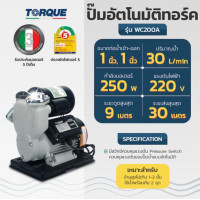 ราคา แบรนด์แท้อิตาลี พร้อมส่ง ปั๊มน้ำอัตโนมัติ TORQUE TQ WC200A TQ WPS200C TQ WPS250C TQ WPS350C TQ WC400A ปั๊มออโต้ ปั๊มน้ำออโต้ ปั๊มอัตโนมัติ ปั๊มน้ำ (23104226592)