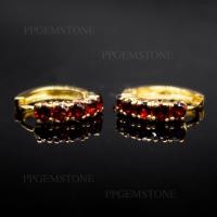 ราคา ต่างหูโกเมน Garnet สีแดง ตัวเรือนเงินแท้ 92 5 ชุบทองคำ พลอยแท้จากจันทบุรี ประเทศไทย สินค้ามีใบรับประกัน (17491641661)