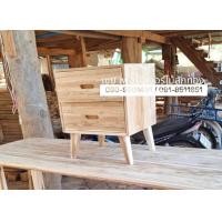 ราคา ตู้ข้างเตียงไม้สักแบบ 2 ลิ้นชัก (22135462699)