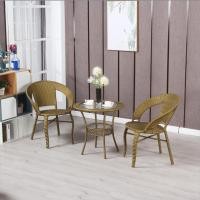 ราคา เฟอร์นิเจอร์โต๊ะหวาย 2 คน เก้าอี้หวายเทียมสนาม แข็งแรง ไม่ต้องประกอบ โต๊ะและเก้าอี้ลานกลางแจ้ง ชุดโต๊ะเก้าอี้หวายเทีย (22831994310)