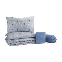 ราคา INDEX LIVING MALL ชุดผ้าปู รุ่นมาลิบูล ขนาด 6 ฟุต 6 ชิ้น ชุด สีเทา น้ำเงิน (22742452909)