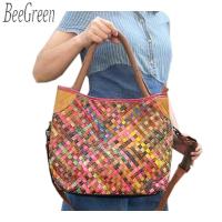 ราคา BeeGreen ทอหนังจริงของผู้หญิงกระเป๋าสะพายไหล่หลากสีกระเป๋าแบบหนีบแขนกระเป๋าถือสำหรับเดินทางที่สง่างาม (21969170332)