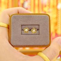 ราคา ต่างหูทองคำแท้ ลายดอกไม้3D ฝังพลอย ทอง90 ขายได้ จำนำได้ มีใบรับประกัน ถูกที่สุด ร้านทองขายเอง 511 0029 1 (7903569066)