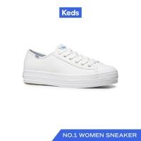 ราคา KEDS รองเท้าผ้าใบหนัง มีส้น รุ่น TRIPLE KICK LEATHER สีขาว WH57310 (3787922412)