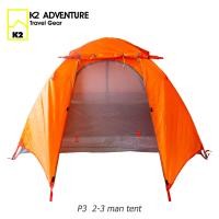 ราคา เต็นท์ K2 ADVENTURE รุ่น P3 สีส้ม นอน 2 3 คน น้ำหนักเบา เสาอลู กันฝน กันลม สำหรับสายมอเตอร์ไซค์ และจักรยาน (14013973366)