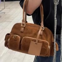 ราคา BUBI กระเป๋าถือสีเหลืองสำหรับสะพายข้างของผู้หญิงกระเป๋าสะพายไหล่หนังนิ่มสีน้ำตาลกระเป๋าแบบหนีบแขนกระเป๋าหลายช่องสีน้ำตาลอเนกประสงค์ย้อนยุคใหม่ (22866865714)