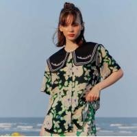 ราคา พร้อมส่ง เสื้อลายดอกปกดำ แบรน Endless holiday รุ่นฮิต สวย หายาก ผ้าดี ใส่สบาย ถ่ายรูปสวยใส่เข้าชุดกับกระโปรงสวยมาก (22011748711)