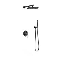 ราคา ฝักบัวติดผนัง ชุดฝักบัวอาบน้ำก้านแข็งสีดำ ฝักบัวปกปิด ชุดฝักบัวทรงกลม (22856262172)