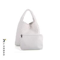 ราคา LIKEBAG กระเป๋าสานแฟชั่นสุภาพสตรีต้นฉบับทอมือเดี่ยวกระเป๋าถือ PU หนังทอผู้หญิงกระเป๋าถือขนาดเล็กพร้อมกระเป๋าขนาดเล็ก (13453185404)