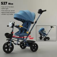 ราคา Baby Mabo รถเข็นเด็ก รถจักรยานเด็ก 3ล้อ เหมาะสำหรับเด็กอายุ 6เดือน 6ขวบ รถเข็นจักรยานสามล้อเด็ก แบบมีหลังคา บังแดดและก้านเข็น (22849098551)