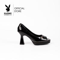 ราคา Playboy รองเท้าคัชชูส้นสูง ลิขสิทธิ์แท้ รุ่น ST H241C1164 ดีไซน์คัชชูส้นสูงเปิดหน้าขอบล้อมเพชร มี2สี สีขาวและสีดำ (21548524440)