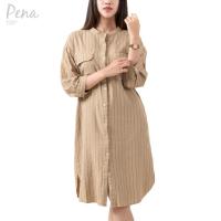 ราคา Pena house เดรสเชิ๊ต คอจีน แขนสามส่วน ลายริ้ว PWDL062401 (22248574970)