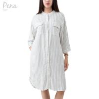 ราคา Pena house เดรสเชิ๊ต คอจีน แขนสามส่วน ลายริ้ว PWDL062401 (22248574963)