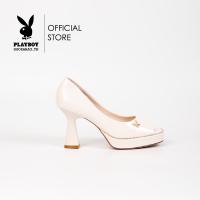 ราคา Playboy รองเท้าคัชชูส้นสูง ลิขสิทธิ์แท้ รุ่น ST H241C1164 ดีไซน์คัชชูส้นสูงเปิดหน้าขอบล้อมเพชร มี2สี สีขาวและสีดำ (21548524437)