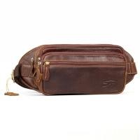 ราคา Chinatown Leather กระเป๋า คาดเอว หนังวัวแท้ ผู้ชาย สะพายหน้าอกหรือคาดเอวซิปยื่น ทรงแคปซูล staff (14848258094)