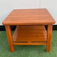 ราคา Sukthongเเพร่ โต๊ะกลางไม้สัก โต๊ะข้าง โต๊ะวางของ 60x60สูง45CM สีสักน้ำตาลส้มเคลือบเงากันน้ำ (7629545151)
