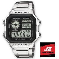 ราคา Casio Standard ฟังชั่นสุดคุ้ม ตั้งปลุก แผนที่โลกสำหรับแสดงเวลาทั่วโลก แบตเตอรี่ 10 ปี แท้แน่นอน 100 Casio รุ่น AE 1200WHD 1A รับประกัน 1 ปีเต็ม (338225686)