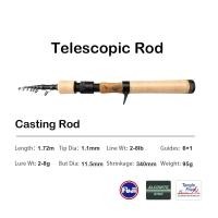 ราคา PURELURE 1 50m XUL BFS Telescopic Rod 5ft Travel Rod Trout Spinning Casting Solid Tip Carbon Fishing Rod Small Bait Perch Rod (19850682438)