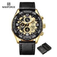 ราคา NAVIFORCE นาฬิกาข้อมือสำหรับผู้ชายนาฬิกานาฬิกากีฬาลำลองกันน้ำ2023ของแท้ควอตซ์เรืองแสงแสดงวันที่สายหนัง (21461218704)