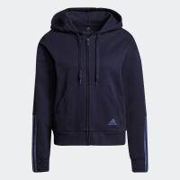 ราคา adidas ไลฟ์สไตล์ เสื้อฮู้ดซิปยาวเต็มตัว Essentials Loose Cut 3 Stripes ผู้หญิง สีน้ำเงิน H07805 (22433889863)