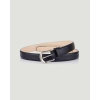 ราคา Belt Pebble Grain Silver Skeleton Black Calf (22334074392)