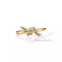 ราคา ทิฟฟานี่ แอนด์ โค 18k Gold Rose Gold Platinum Diamond Tiffany Knot Ringแหวนออกแบบแบรนด์หรู (23126808789)