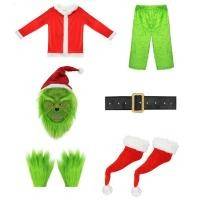ราคา ฮาโลวีนผู้ใหญ่และเด็กสีเขียวขนสัตว์ Monster Grinch คอสเพลย์ซานตาคลอสกางเกงชุดเครื่องแต่งกาย 11 19 (23194573599)