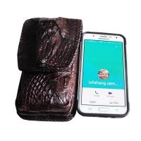 ราคา ZenZa Fashion Genuine Crocodile Brown Leather กล่องใส่โทรศัพท์มือถือ เป็นหนังจระเข้แท้ทั้งใบด้านหลังมีห่วงสำหรับร้อยเข็มขัดเพื่อพกพา เป็นหนังจระเข้เเท้ 100 สีน้ำตาล (445870228)