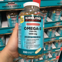 ราคา Exp 04 2027 Kirkland Fish Oil OMEGA 3 fish oil 1200mg 330 Softgels น้ำมันปลา น้ำมันปลาโอเมก้า3 1200มก (23188032033)