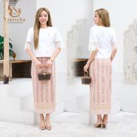 ราคา ชุดร้านญาณิศชา ผ้าไทย เสื้อผ้าไหม แพรทิพย์ แต่งแขนลูกไม้ ผ้าถุงเย็บสำเร็จ ทอลาย อัดกาว อย่างดี (23168545707)