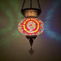 ราคา Newest Turkey Handmade Hanging Lights Romantic Cafe Restaurant Mediterranean Mosaic Pendant Lamps (22191683251)