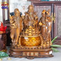 ราคา ฮกลกซิ่ว ยืนกระถางทองส้ม พร้อมสมบัติ งานเรซิ่นสีไม้ พร้อมฐาน มีมา 2 ขนาด 13 16 นิ้ว (22184909376)