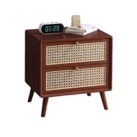 ราคา KITINGตู้หัวเตียงไม้ยางพารา แบบไม่ต้องประกอบ งานสานหวายสไตล์มินิมอล (22542727569)