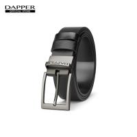 ราคา DAPPER เข็มขัดผู้ชาย หนังแท้ Carbon Fiber แบบใส่ได้ 2 ด้าน สีดำ (10330417787)