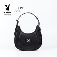 ราคา Playboy รุ่น Lily Bagกระเป๋าสะพายข้างผู้หญิงรหัสST BS243PB113 ดีไซน์ทรงพอชสีเรียบปั้มนูนโลโก้ สายสะพาย2สาย (22786859272)