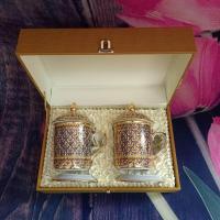 ราคา แก้วเบญจรงค์คู่ เขียนลายเต็มใบ ลวดลายสวยหรู งานปราณีต ราคาสุดคุ้ม (17391596337)