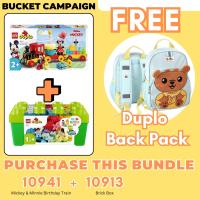 ราคา Special Offer Purchase LEGO DUPLO bundel Set 10941 Mickey Minnie Birthday Train 10913 Brick Box Free Duplo bag (19223431914)