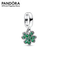 ราคา Pandora Clover sterling silver dangle with royal green crystal (19959101273)