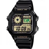 ราคา Casio นาฬิกา Worldtime sport สายเรซิ่น รุ่น AE 1200WH 1BVDF ของแท้ ประกันศูนย์ CMG (395567)