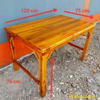 ราคา โต๊ะกินข้าว โต๊ะกินข้าวไม่สัก ถอดขาได้ ทำสีแล้ว ขนาด 75x120x75 ซม โต๊ะแข็งแรงไม้หนา ใช้น็อตยึด โต๊ะอาหาร (7654628094)