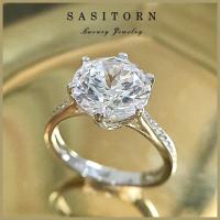 ราคา Sasitorn Jewelry แหวนเพชรชู 3 กะรัต เพชรเกรดดีที่สุดงานเทียบเพชรแท้ สวยหรูมาก ใส่ออกงาน ใส่สลับแท้ ให้ของขวัญ เงินแท้ชุบทองคำขาว ST091 (16997152117)