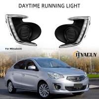 ราคา แสงกลางวัน LED ไฟหน้าไฟตัดหมอก Lampu Jalan ตอนกลางวันสำหรับ Mitsubishi Attrage Mirage G4 2012 2021 (19360938704)